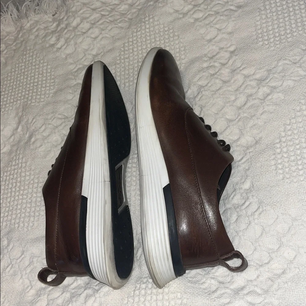 Wolf & Shepard Men’s Derby Leather Lace-Up Shoes Dress Sneakers Dark Brown 7.5